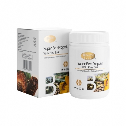 Bee Propolis + NZ Pine Bark 200 caps Health Life - bee propolis  nz pine bark 200 caps health life - 1    - Health Life