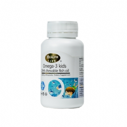 Omega-3 Kids DHA Chewable Fish Oil 60sl - omega 3 kids dha chewable fish oil 60s - 1    - Health Life